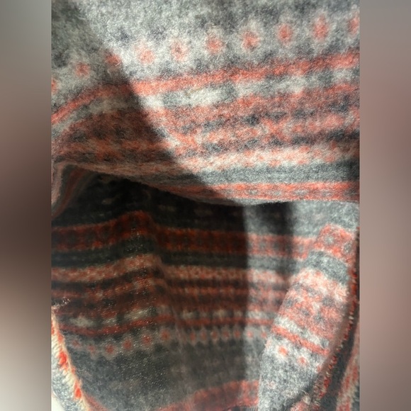 Koppen Sweater Size XL Red/Black Striped Hooded Pocket Sherpa Fleece Lining - Picture 7 of 9